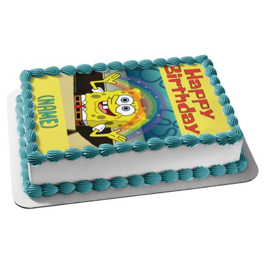 Spongebob Squarepants Rainbow Happy Birthday Add