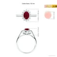 thumbnail image 4 of ANGARA Natural Princess Diana Inspired 1 ct Ruby Ring with Diamond Halo in 14K White Gold for Women (Size-7x5mm) | July Birthstone Jewelry for Her | Natural Ruby Rings, 4 of 9