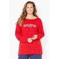 thumbnail image 2 of Catherines Women's Plus Size Liz&Me Heart & Soul Stripe Sweater, 2 of 4