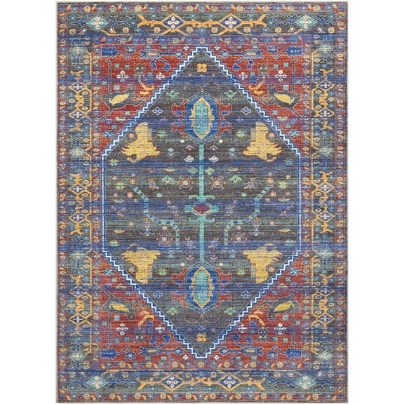 Nourison Cambria Area Rug 2'3" x 7'10" Runner Tribal 8' Runner Runner, Indoor Entryway, Kitchen, Living Room Red, Yellow