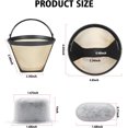 thumbnail image 2 of 2Pack Reusable Coffee Filter Replacement and 10Pack Charcoal Water Filters Compatible with Cuisinart Coffee Maker, 2 of 7