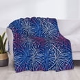 thumbnail image 3 of Honeii Ireworks In The Night Sky print throw blanket, crafted from cozy cotton flannel, offers versatile home decor as a bedding suitable for all seasons.-60"x50", 3 of 6