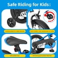 thumbnail image 3 of Korimefa 12 inch Kids Bike for Boys Ages 3-6 Years Children, Toddler Bike with Training Wheels, Dual Brakes, Easy Assembly,BMX Style Training Bicycle,Blue White, 3 of 9