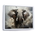 thumbnail image 2 of Designart "Harmonic Elephant Parade II" Animals Elephant Floater Framed Wall Decor, 2 of 5