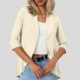 thumbnail image 2 of Hpapadks Women's Cardigans Formal Commuting Casual Solid 3/4 Sleeve Open Front Small Coat Shrugs for Women Dresses, 2 of 5
