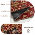 thumbnail image 6 of Rectangle Rug 3x5Ft Floral Leaves Frames Vintage Mid Century Afghan Black Wheat Red Soft Indoor Throw Rugs Carpets for Living Dining Bedroom Kids Room Non-Slip Playroom Crawl Rug Floor Mats, 6 of 9