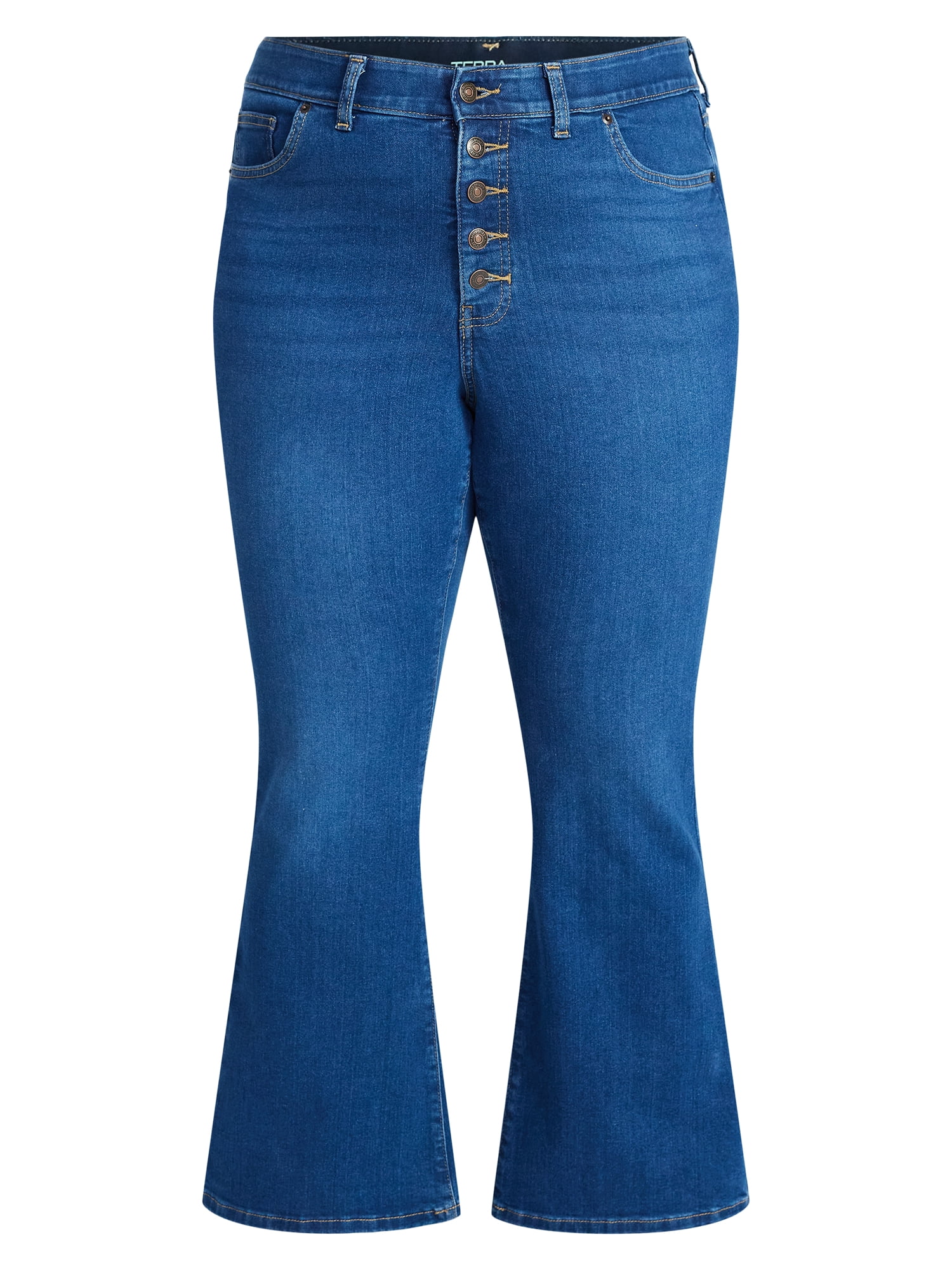 Terra & Sky Women's Plus Size Core Flare Jeans, Sizes 16W-28W