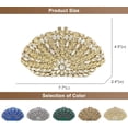 thumbnail image 5 of Womens Flowers Sparkly Rhinestone Evening Clutch Bag Bridal Wedding Purse for Party Prom Handbag, 5 of 7