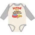 thumbnail image 3 of Inktastic Golden Retriever Loved by a Boys or Girls Long Sleeve Baby Bodysuit, 3 of 5