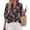 Coffee, variant on Women's Summer Floral Blouses Dressy Casual Half Sleeve V Neck Going Out Boho Tops Spring Fashion Clothing