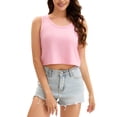 thumbnail image 1 of ATHLECHIC Verano Top Corto Suelto de Algodón Sin Mangas para Mujeres, Camisetas Casual Crop XL Rosa, 1 of 5