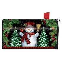 Briarwood Lane Red Checkered Snowman Winter Mailbox Cover