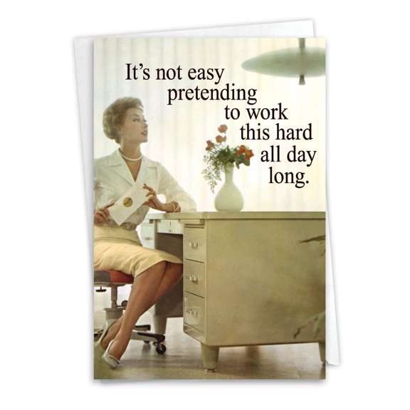 1 Funny Anniversary Card with Envelope - Old School Secretary C5589ANG-WA