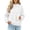 White, variant on LUVDA Mock Neck Oversized Drop Shoulder Sweatshirt for Women Brushed Cotton Loose Fall Pullover