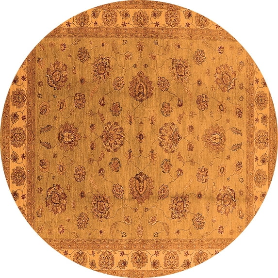 Ahgly Company Indoor Round Oriental Orange Industrial Area Rugs, 6' Round