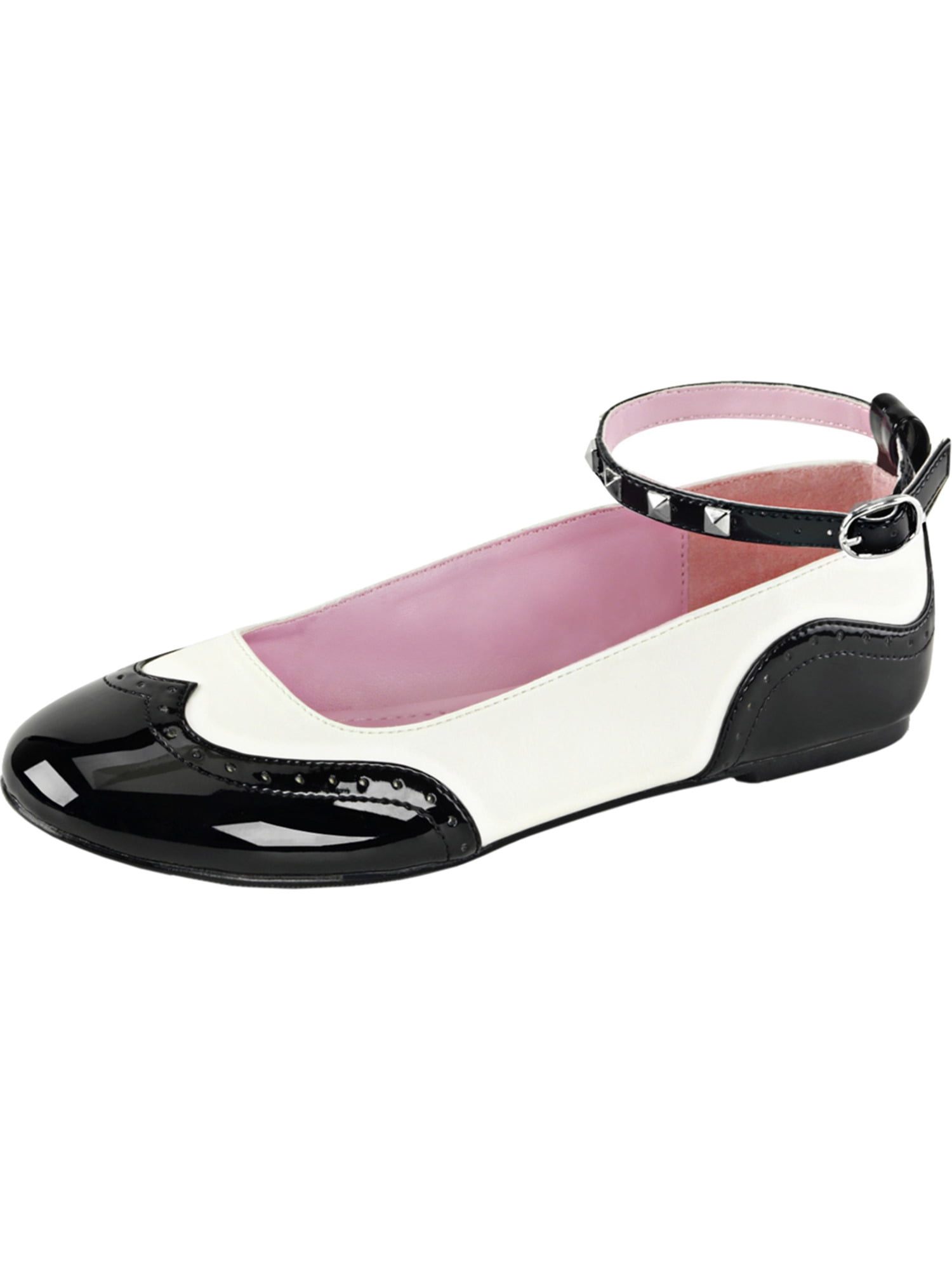 black white flats women's shoes