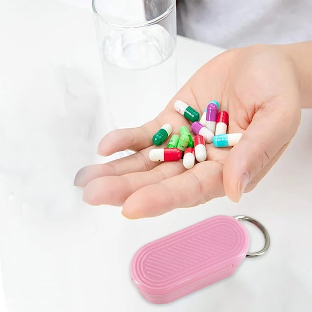 Birdeem Portable Pill Box and Cutter,Travel Medication Organizer with Accurate Dosing,Compact Design Size 1.4X0.6X0.6 Inches for Adult Use