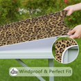 thumbnail image 6 of Brown and Black Leopard Print Square Fitted Tablecloth with Elastic Edge,Square Table Cover,Washable Elastic Table Cover for Home Kitchen Party Decor 36"x36", 6 of 6