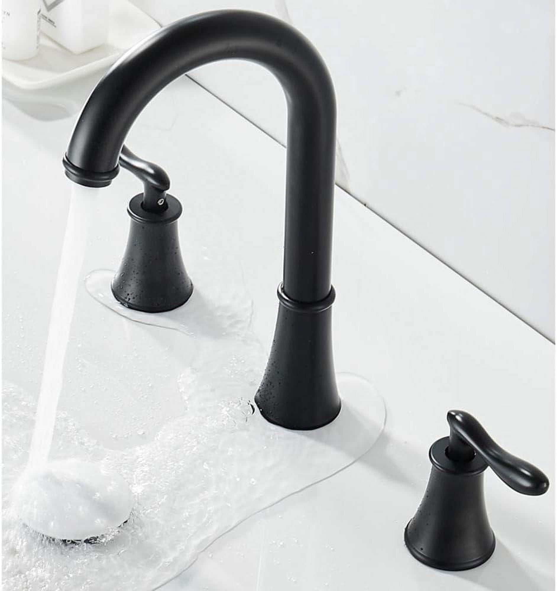 Bathroom Sink Faucet 3 Hole Black Hot and Cold 360° Rotation Brass Bathroom Faucet for Sink