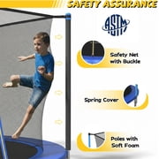 Mersco 14ft Trampoline PLAY Heavy Duty Outdoor Trampoline for Kids and Adults, Backyard Trampoline with Enclosure Net for Family Fun,Jumping Trampoline for Boys and Girls Birthday Gift ,Blue