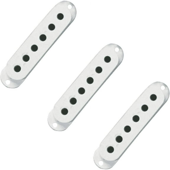 Set of Three Genuine Fender Stratocaster pickup covers , White Finish