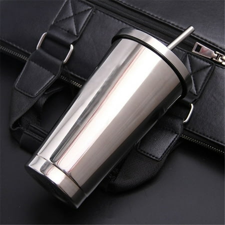 Stainless Steel Water Bottles With Lids and Straws Vacuum Office Coffee Mug Rose