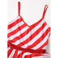 thumbnail image 5 of TSSOE Womens Christmas Candy Cane Striped Spaghetti Straps Dance Dress Stage Performance Clothes Red L, 5 of 7