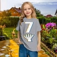 thumbnail image 2 of QQAMB Number 7 T-Shirt Boys Girls Short Sleeve Varsity Shirt Kids Summer Birthday Tees Gifts Tops 3-14 Years, 2 of 8