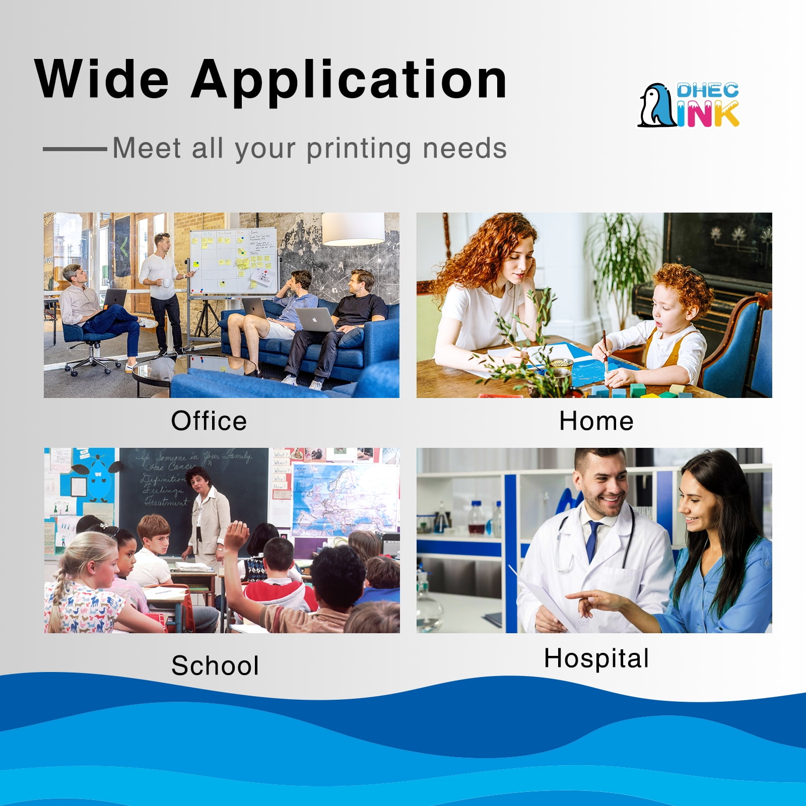 DHECINK Ink Cartridge Compatible for Epson 812 Ink Cartridges for Epson 812XL Printer Ink for Workforce Pro WF-7820 WF-7840 (Black Cyan Magenta Yellow)