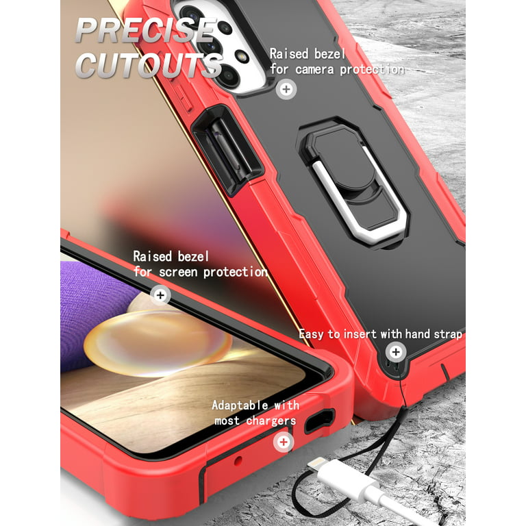 Case for Samsung A32 5G Case, Galaxy A32 Case, Allytech Slim Fit Rugged  3-Layer Shockproof Protection Hybrid Kickstand Phone Case Cover for Samsung