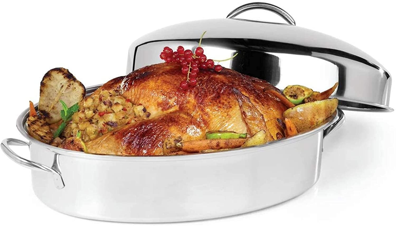 Casserole Dish W/ Roasting Rack for Everything From Thanksgiving Turkey to Easter Hams or Any Holiday Meal Lasagna Pan Professional Kitchen Quality Stainless Steel Roaster 