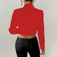 thumbnail image 3 of Uootdi Cropped Blazers for Women Button Down Long Sleeve Business Casual Suit Slim Fitted Jacket Trendy Gift Dressy Work Office B, 3 of 7