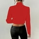 thumbnail image 5 of Pantalones deportivos de pierna ancha,Blusa de mujer, jersey de manga larga con cuello vuelto, abrigo de poliéster con botones, cuello en V, estilo informal, para uso diario en casa, sopatenor, 5 of 9