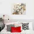 thumbnail image 4 of JEUXUS Floral Wall Art Gold Pictures of White Flower Canvas with Gold Foil Embellishment Paintings Textured Print Framed Artwork for Living Room Bedroom Office Home Decorations 20x16in, 4 of 4