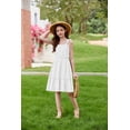 thumbnail image 3 of Arshiner Girls Summer Dress Bow-Tie Straps Sleeveless Flowy Ruffle Trim Boho Beach Casual Sundress, 3 of 6