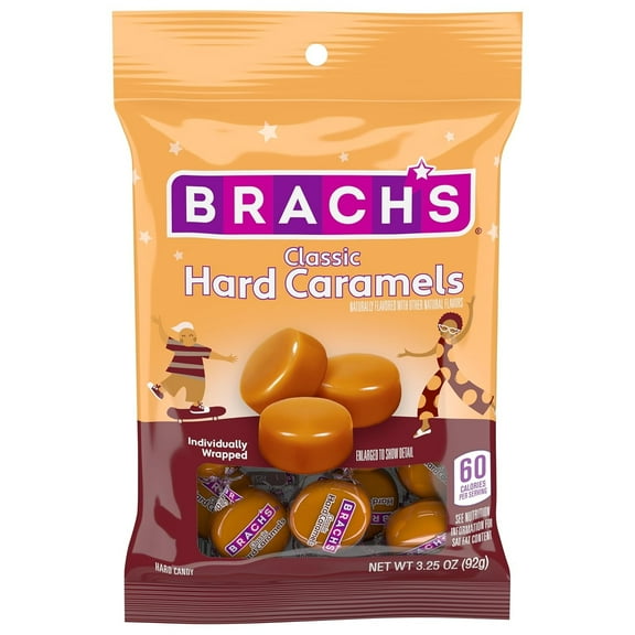 Brach's Nips Caramel Flavor Vegetarian Shelf-Stable Candy, 12 Count, 3.25 oz