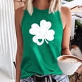 thumbnail image 2 of WREESH Fashion Women's St. Patrick's Day Casual Print Sleeveless Tank Top Crew Neck Loose Fit Shamrock Clovers Graphic Tee for Holiday Festivities, 2 of 5