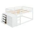 thumbnail image 3 of Newest Full over Full Bunk Bed with 4 Drawers and 3 Shelves-White, 3 of 11