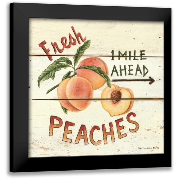 Brown, David Carter 12x12 Black Modern Framed Museum Art Print Titled - Fresh Peaches