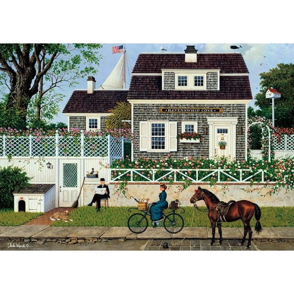 500 Piece Puzzles Charles Wysocki - Know It All - 500 Large Piece Jigsaw Puzzle Puzzle Game-Large Puzzle Game Artwork for Adults Teens