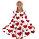 thumbnail image 3 of Vestido de manga larga con cuello redondo para niñas, vestido elástico de manga larga, corte A, estilo patinador con volantes, vestido de recital escolar, vestido de manga larga con cuello redondo par, 3 of 5