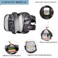 thumbnail image 3 of FORMRS Unisex School Backpack 17" Student Travel Bag with Laptop Compartment, Light Purple Flowers, 3 of 7