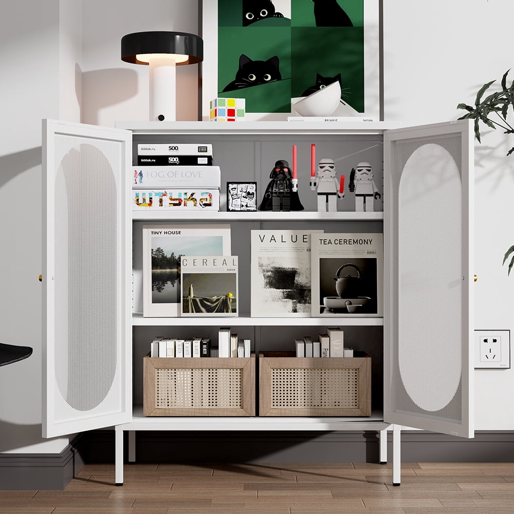 Fumedo Metal Cabinet,Metal Locker Storage Cabinet with 2 Doors and Adjustable Shelves