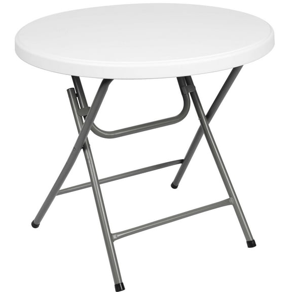 SUGIFT 32 inch Folding Table Round White Table for Indoor Outdoor