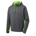 thumbnail image 5 of Sport-Tek Sport Wick Fleece Colorblock Hooded Pullover-XS (Dark Smoke Grey/ Lime Shock), 5 of 6