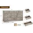 thumbnail image 3 of Commode à 12 Tiroirs pour Chambre, Commodes et Chiffonniers en Bois, Commode avec Prise de Courant, Gris, 3 of 7