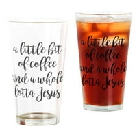 CafePress A Little Bit Of Coffee And A Whole Pint Glass, Drinking Glass, 16 oz. CafePress