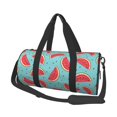thumbnail image 2 of Xecao Watermelon print Round Travel Duffel Bag is a foldable gym bag with an inner pocket, perfect for travel sports, 2 of 8