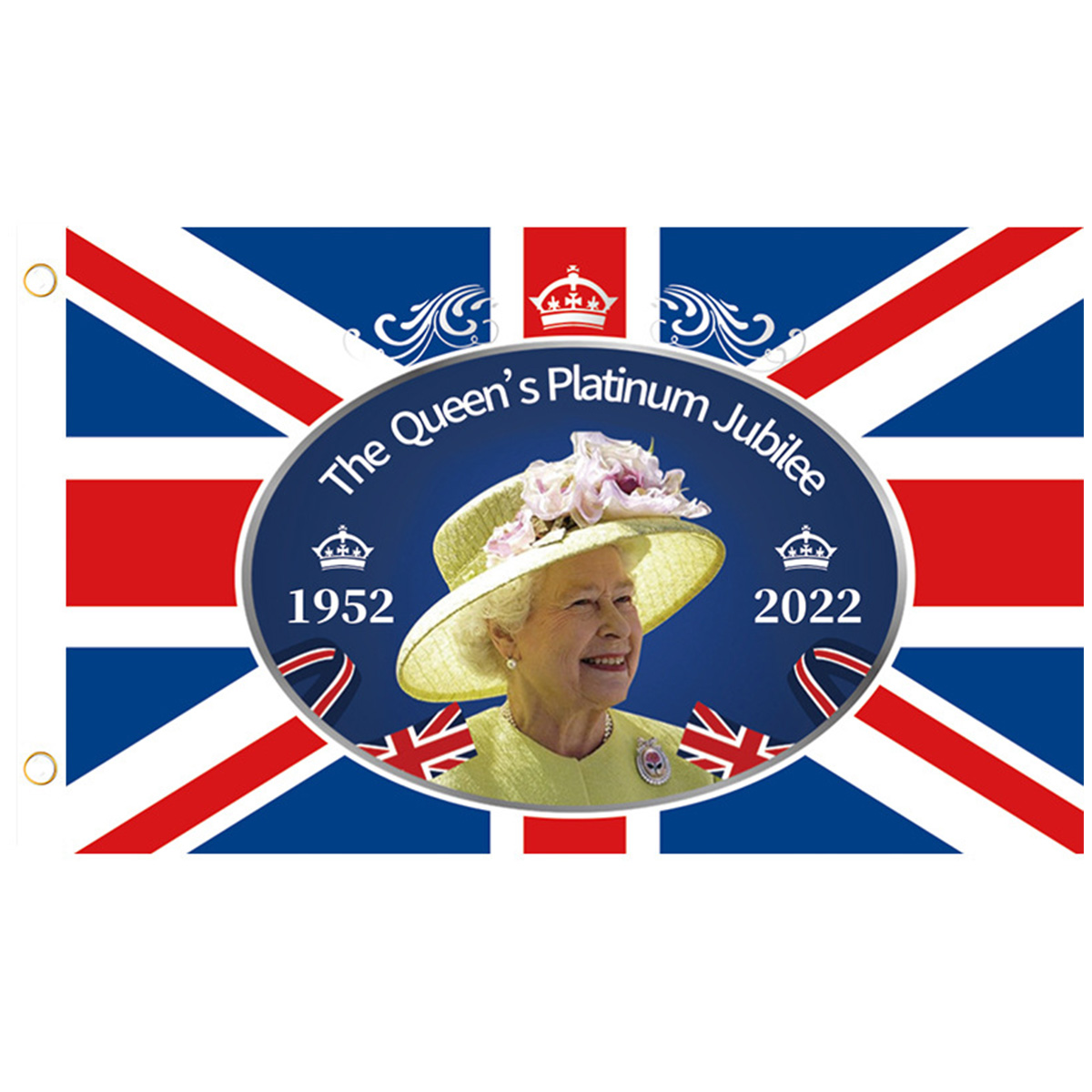 ODOMY 3 x 4.9ft Queen Flag with Vivid Color Fadeproof Queen Platinum