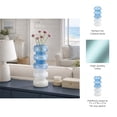 thumbnail image 6 of Sculptural Glass Vase for Living Room Decor - Modern Home Decor Accents with Elegant Stacked Form - Decorative Flower Vase for Room, Bedroom, House, Office, and Table Design - 17", Blue, 6 of 13